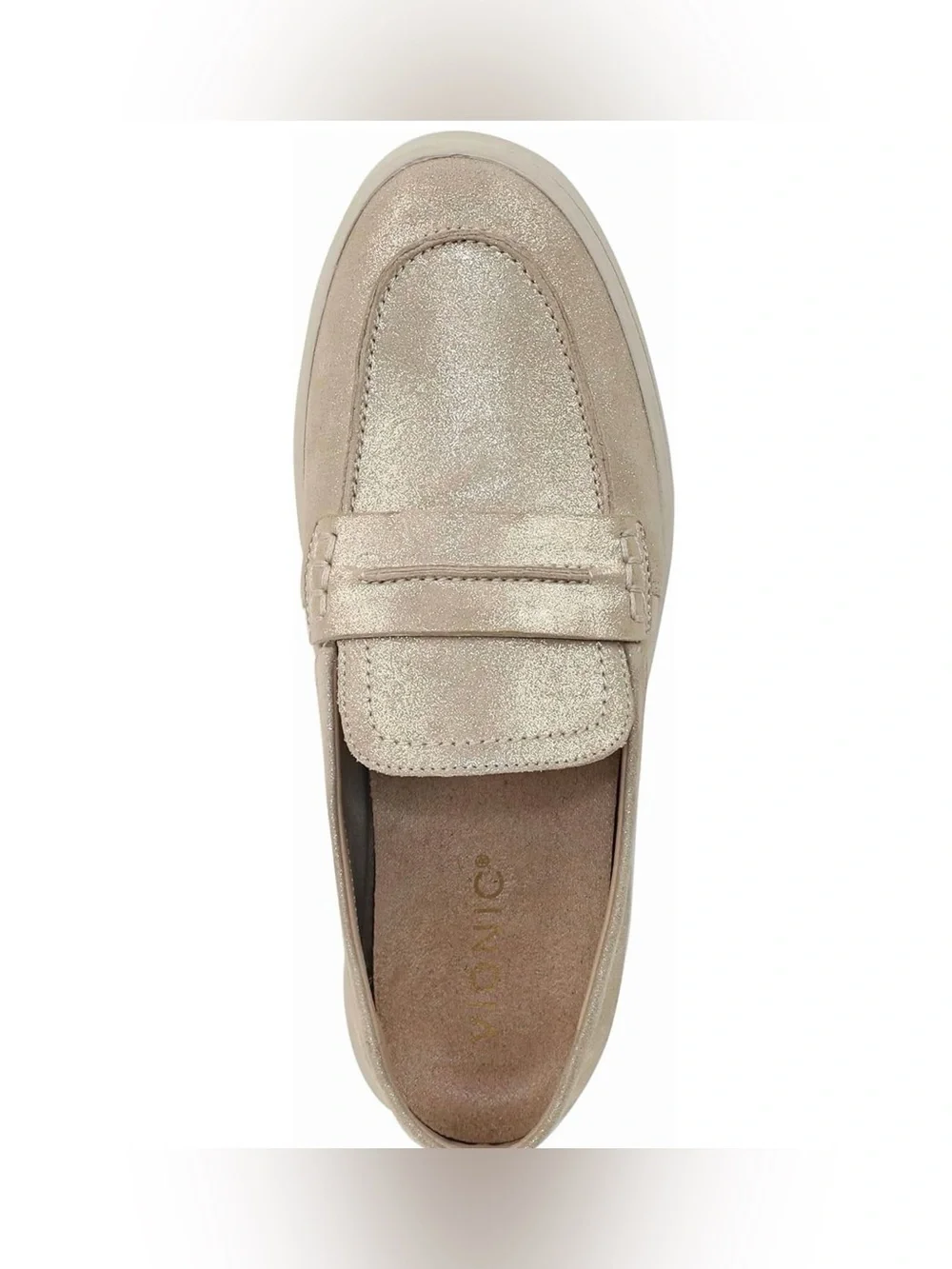 Vionic Women's Shimmery Beige Penny Loafer Size 8W